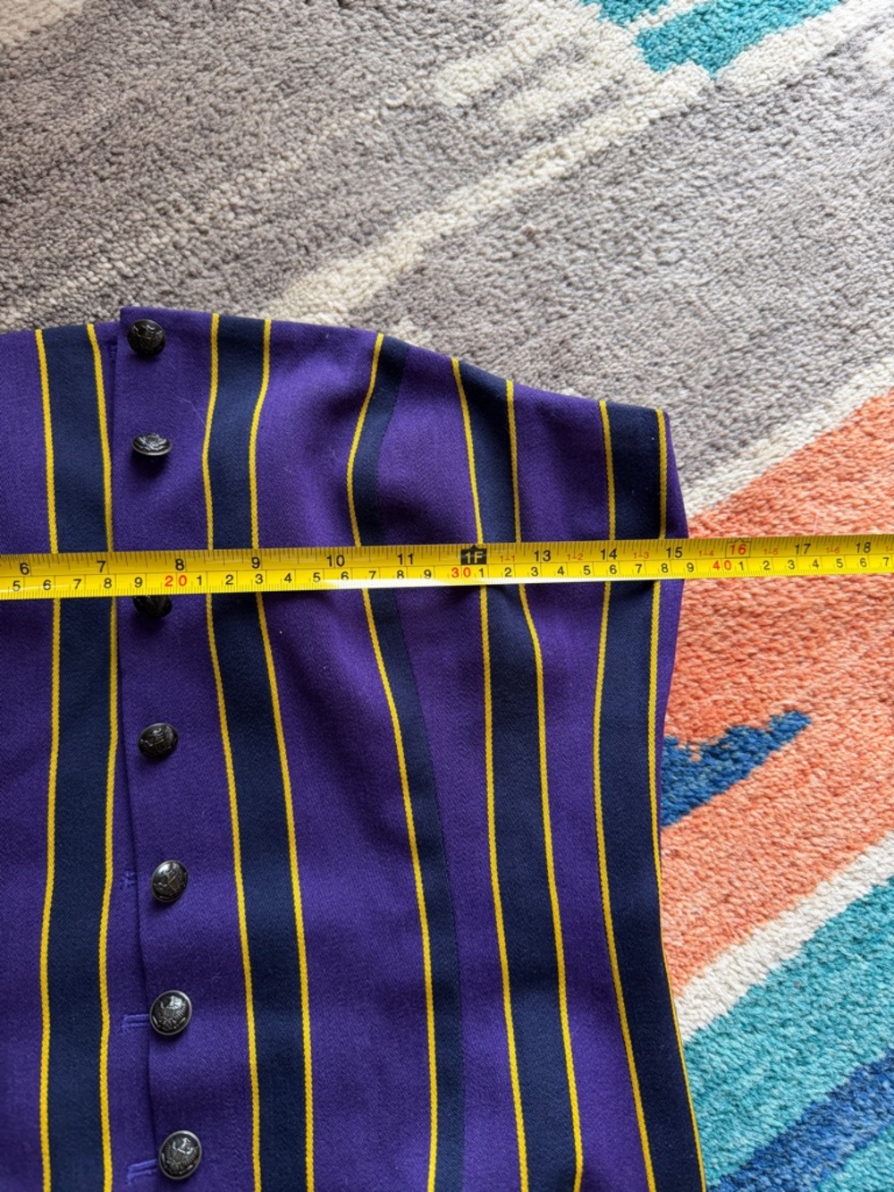 Ralph Lauren Rugby Purple Striped Corset Top Wool Cotton - Picture 8 of 11
